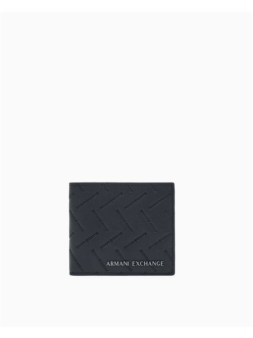 Portafoglio bifold in pelle con motivo goffrato